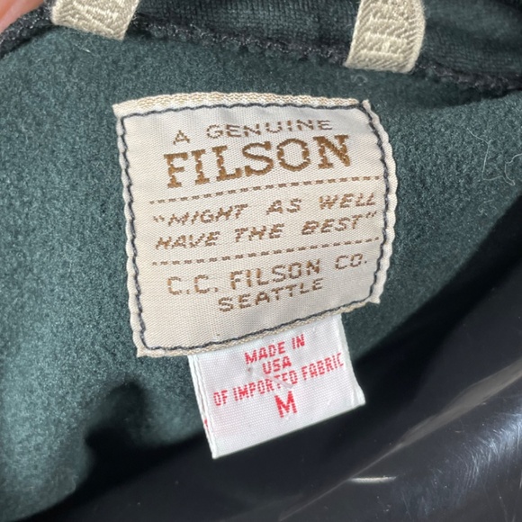 NEW CC Filson Jacket Mens Medium green woven fleece vintage pull over outdoor - Picture 4 of 10